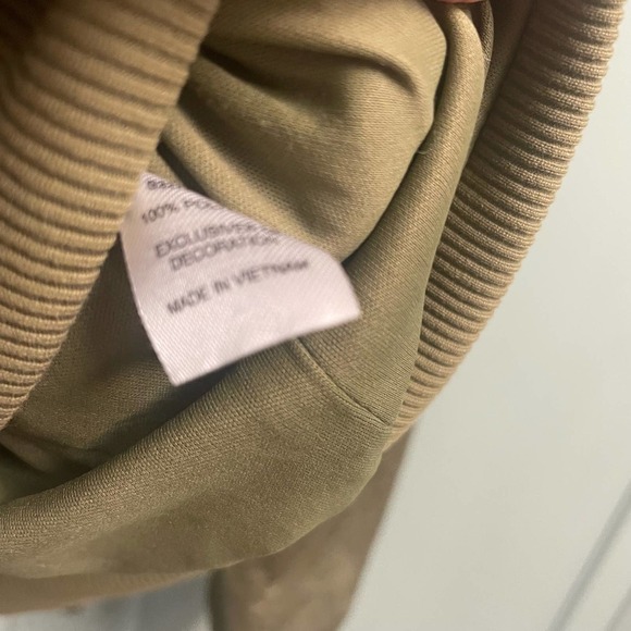 Charming Charlie Green Full Zip Fashion Jacket with Pink Rose Embroidery Small - Picture 4 of 4